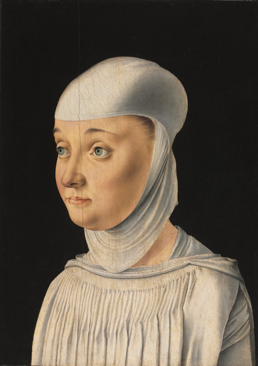 Retrato de una mujer, posiblemente una novicia de San Segundo, c. 1490 de Jacometto Veneziano