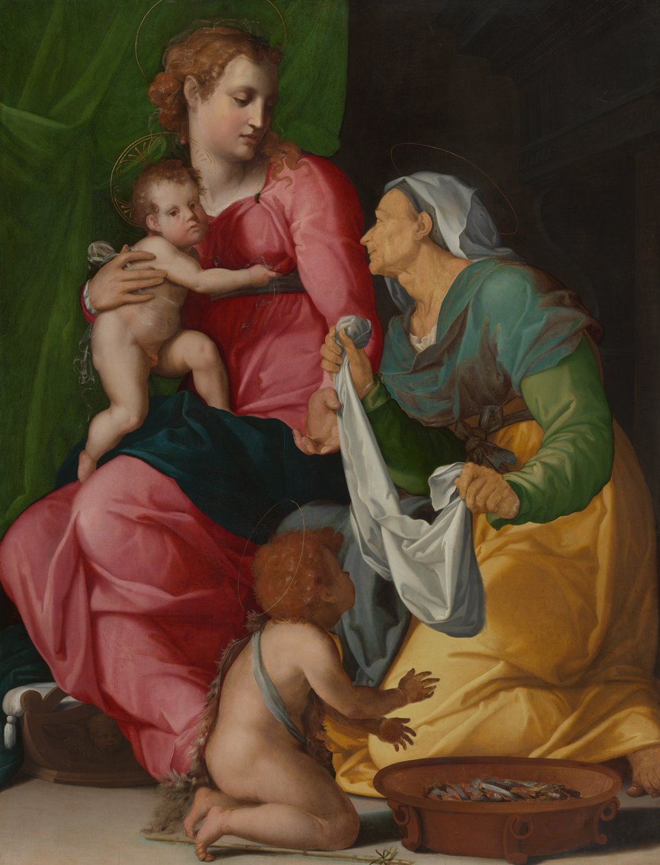 La Virgen con el Niño y los santos Isabel y Juan Bautista de Jacopino del Conte