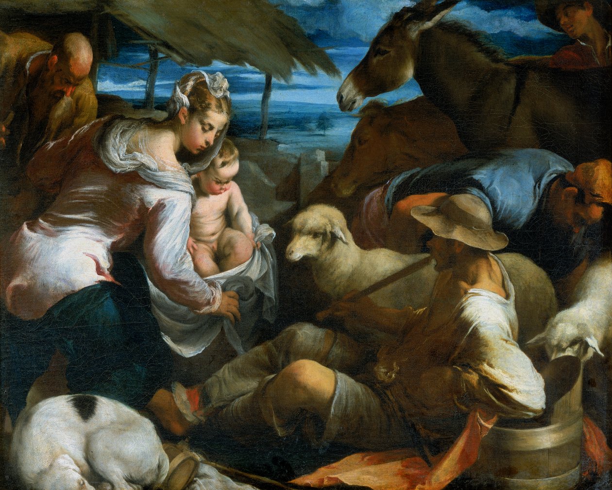 Adoración de los Pastores de Jacopo Bassano