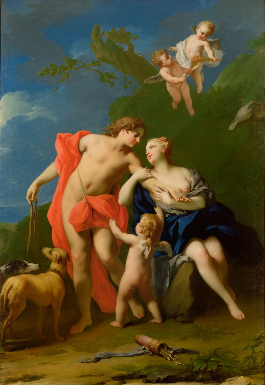 Venus y Adonis de Jacopo Amigoni