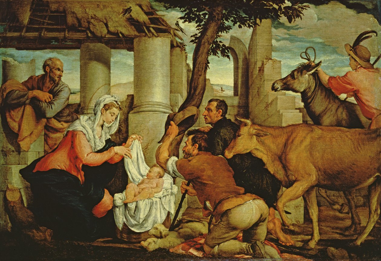 La adoración de los pastores de Jacopo Bassano