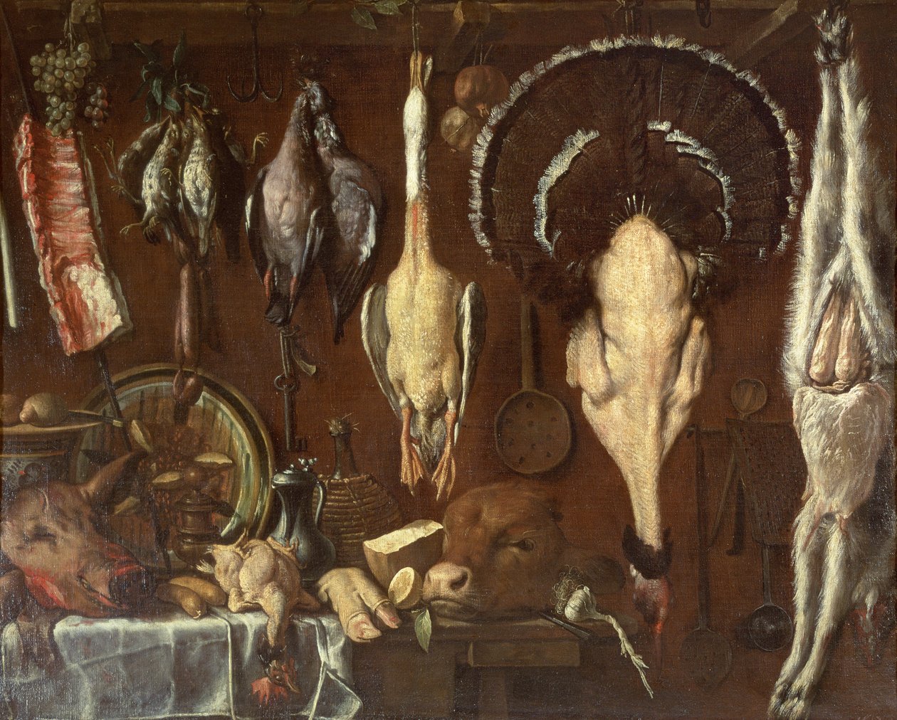 Naturaleza Muerta en un Mostrador de Carnicero, 1621 de Jacopo Chimenti Empoli