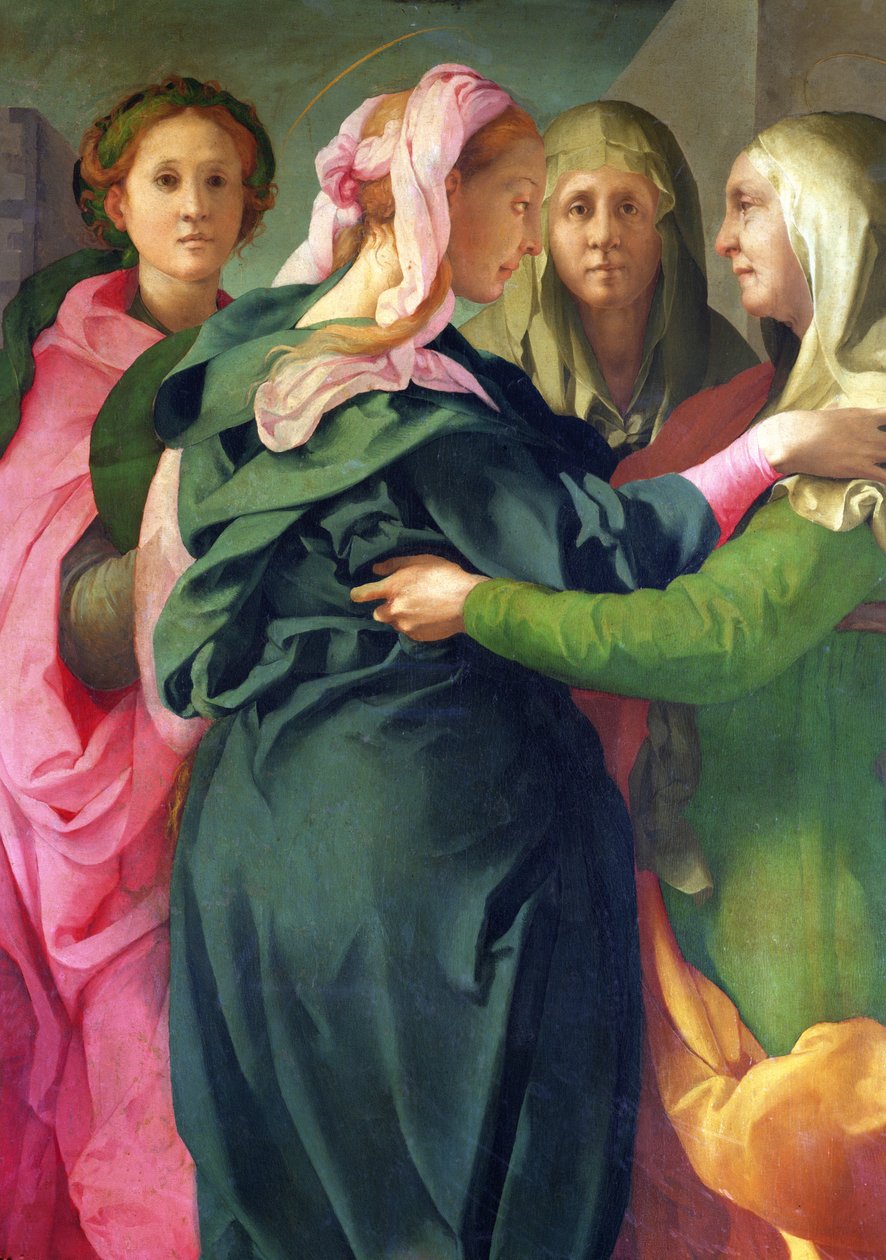 La visitación (detalle) de Jacopo Pontormo