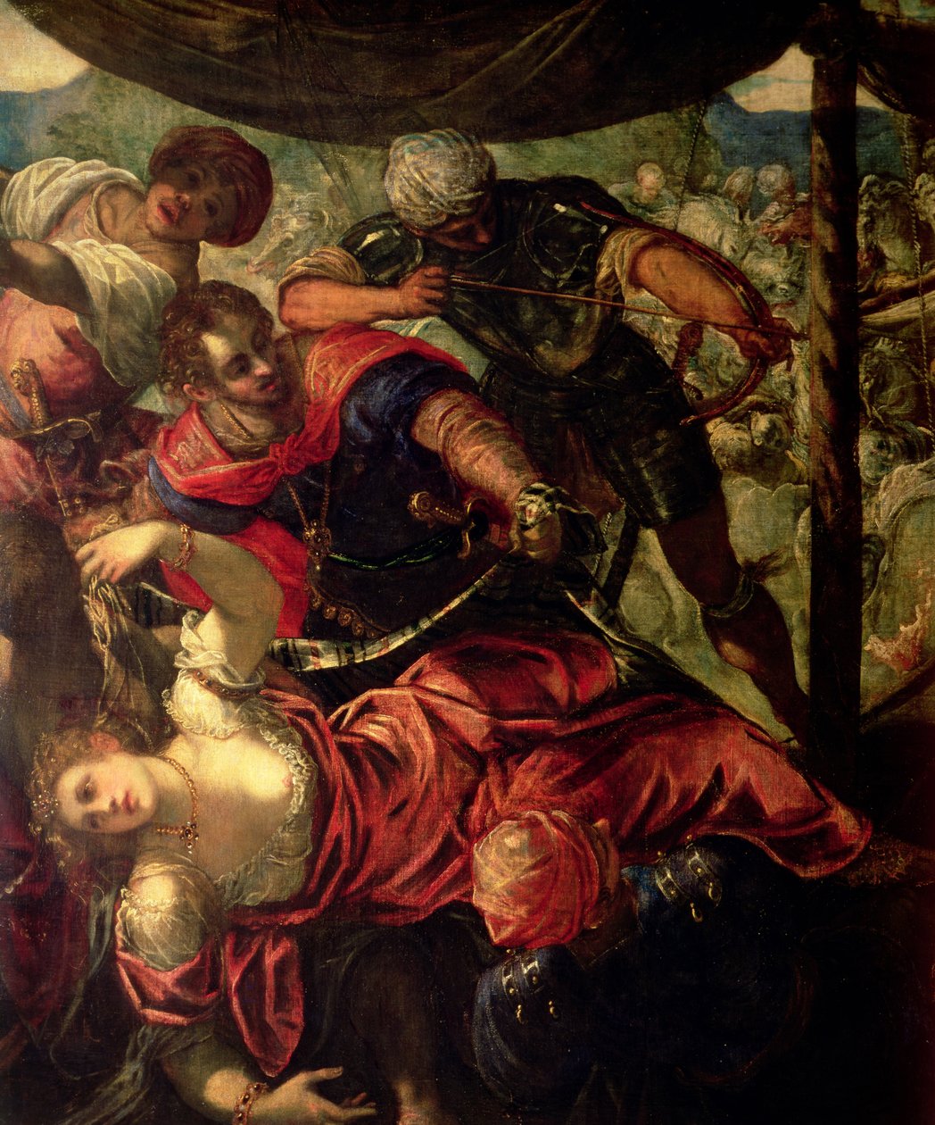 Batalla entre turcos y cristianos, c.1588-89 (detalle) de Jacopo Robusti Tintoretto