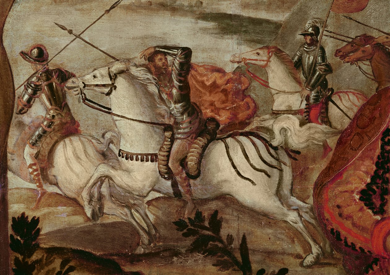 Detalle de un jinete de la Crucifixión (detalle) de Jacopo Robusti Tintoretto