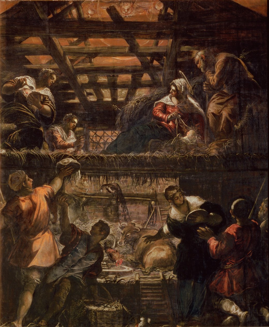 La adoración de los pastores, 1578-81 de Jacopo Robusti Tintoretto