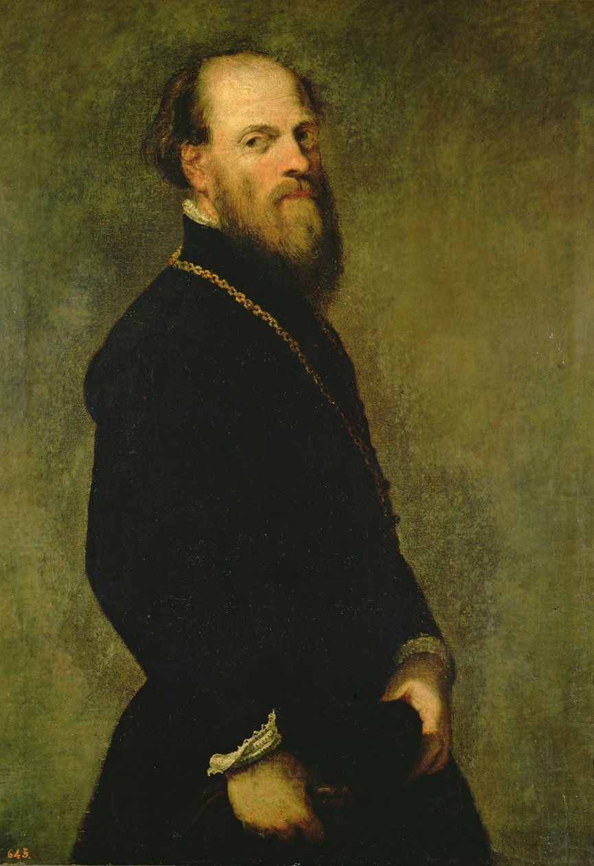 El hombre con la cadena de oro, c.1550 de Jacopo Robusti Tintoretto