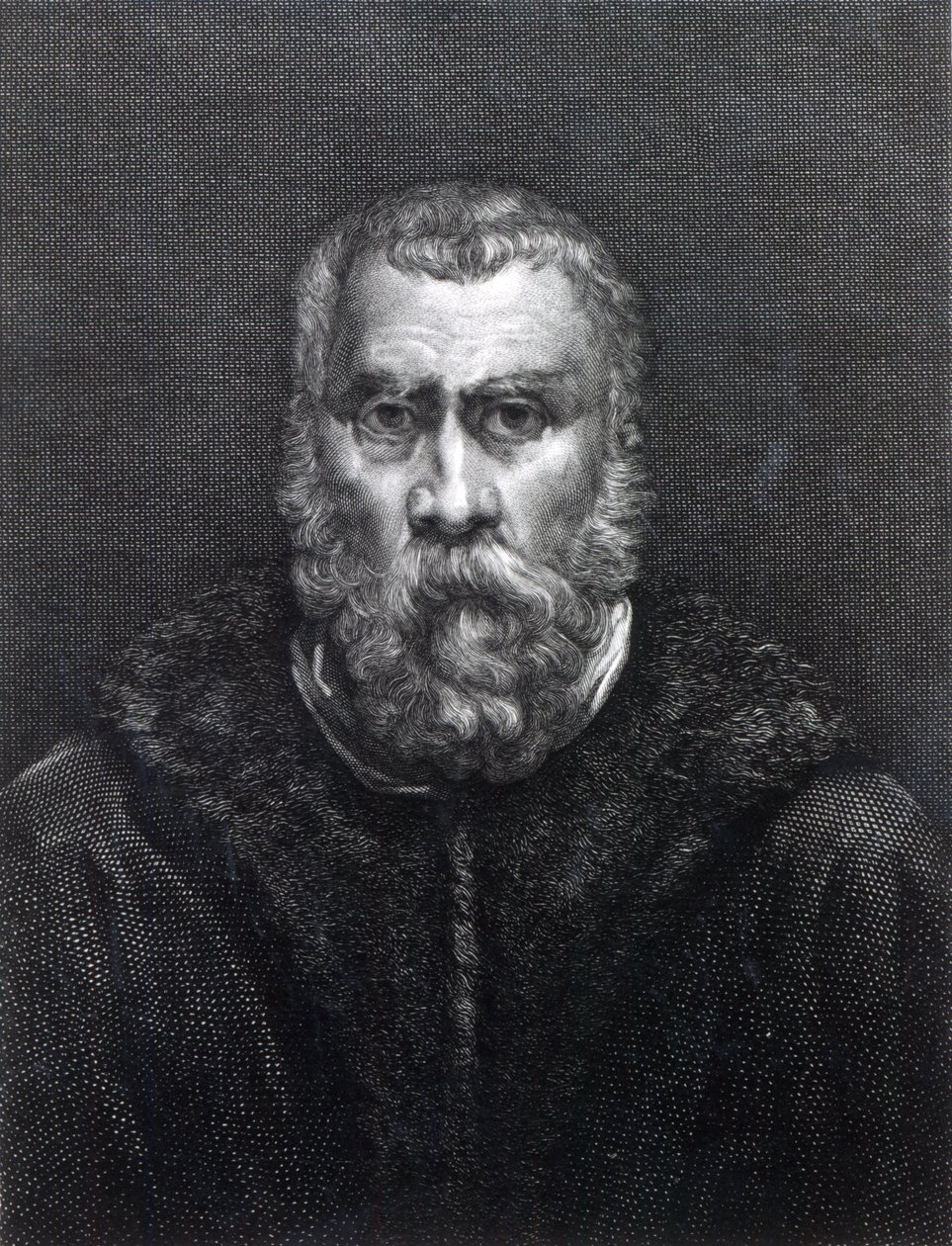 Tintoretto, grabado por Delaistre de Jacopo Robusti Tintoretto