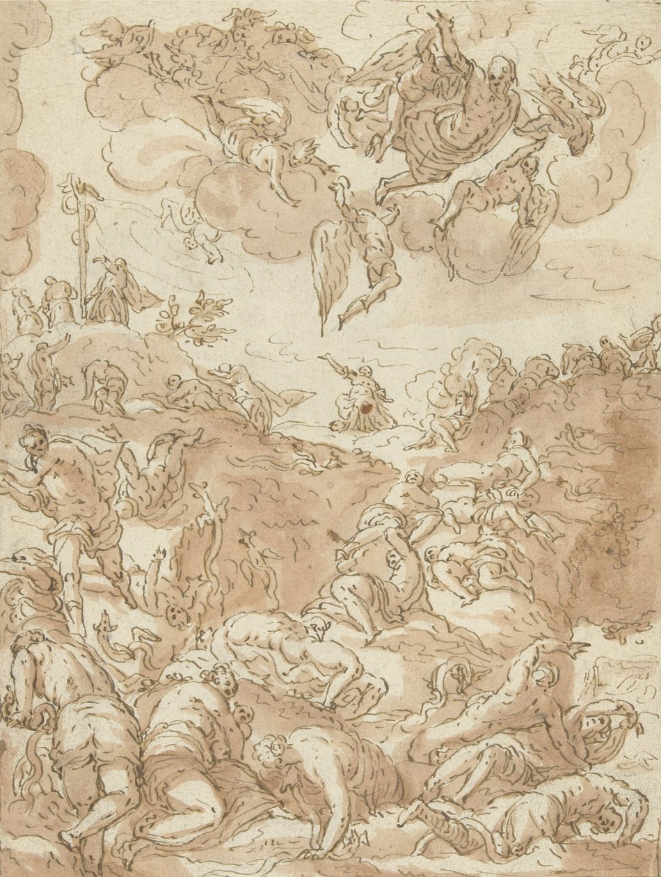 La serpiente de bronce, 1581 de Jacopo Robusti after Tintoretto