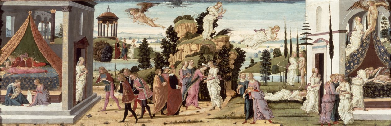 La historia de Cupido y Psique (panel) de Jacopo del Sellaio