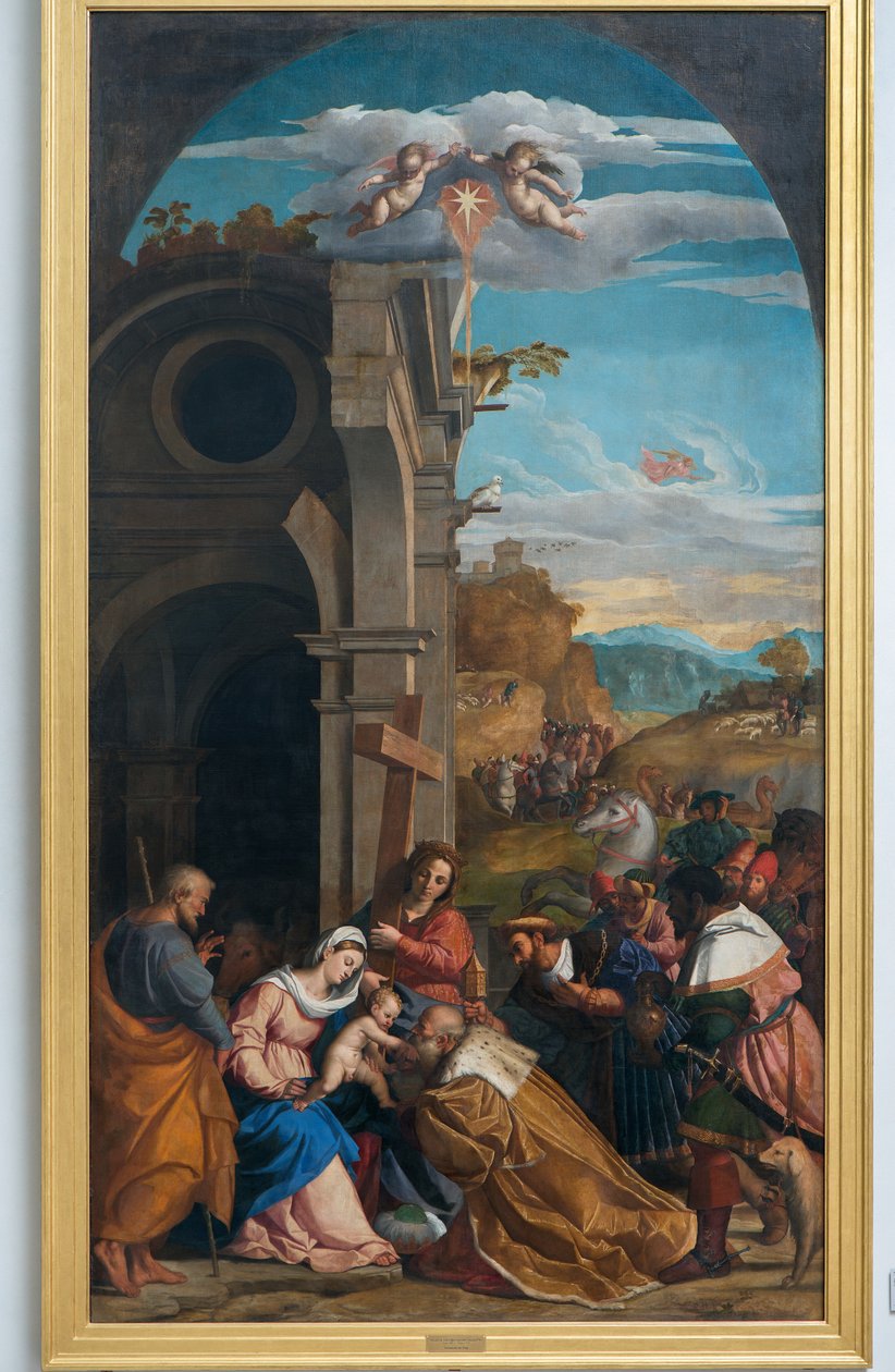 Adoración de los Magos en presencia de Santa Elena de Jacopo (c.1480 1528) Palma