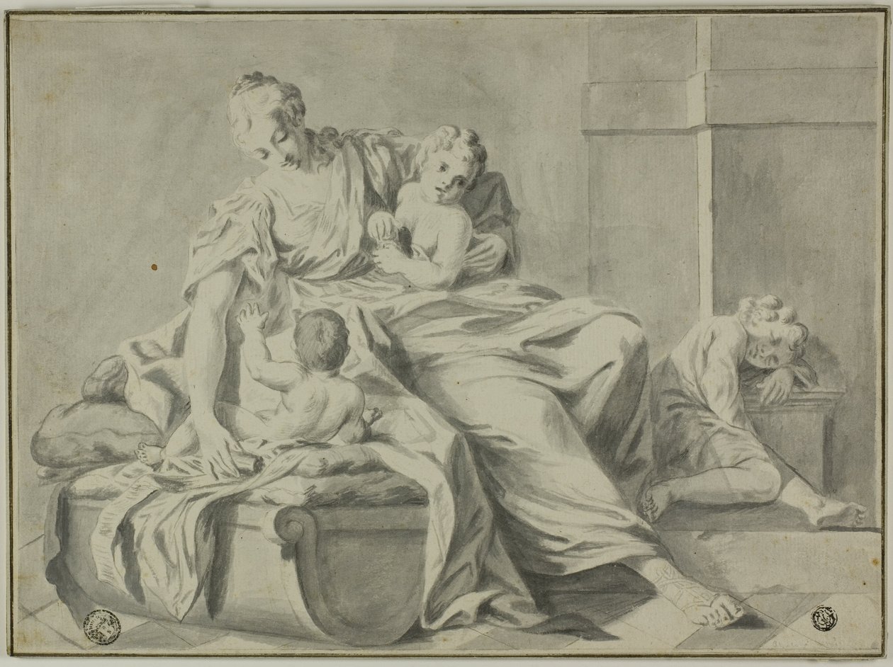 Madre y tres hijos de Jacopo Amigoni