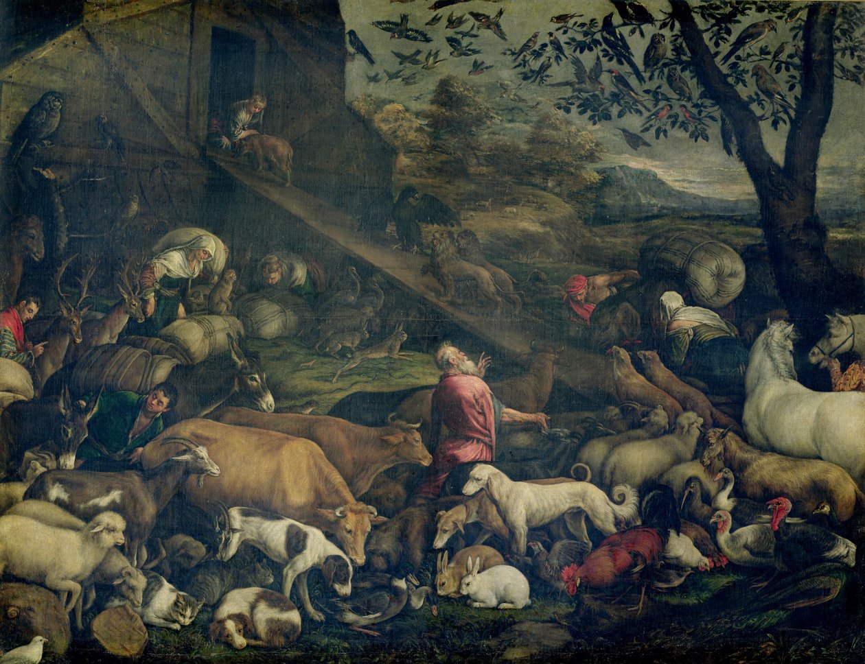 Animales entrando en el Arca de Jacopo Bassano