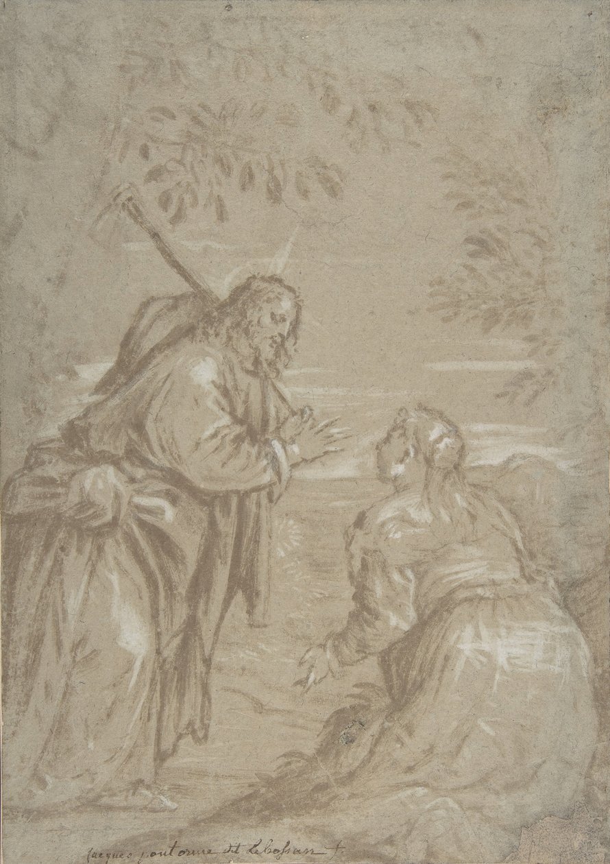 Cristo apareciendo a Santa María Magdalena Noli Me Tangere de Jacopo Bassano.