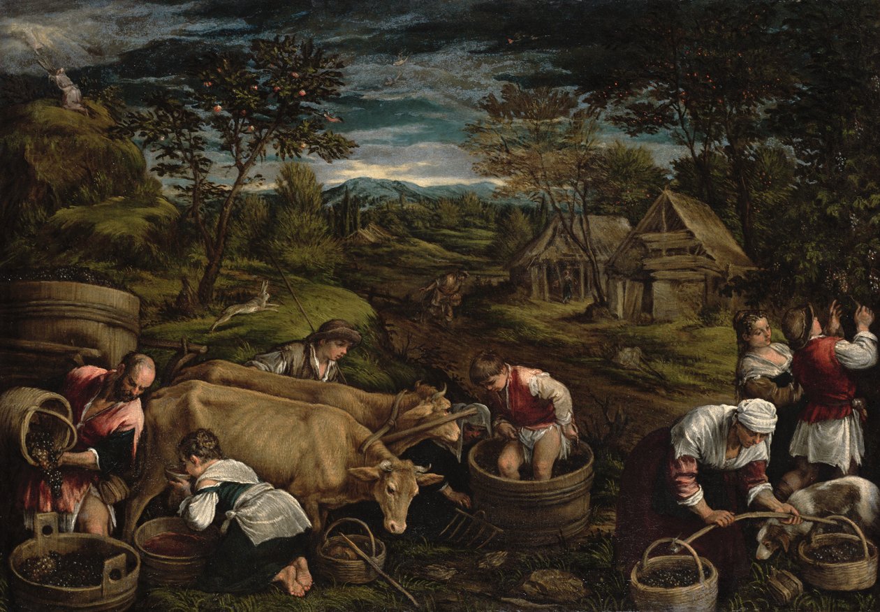Cosecha, (Moisés recibe los Diez Mandamientos), 1576 de Jacopo Bassano