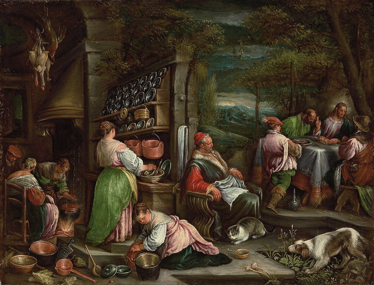 La Cena en Emaús de Jacopo Bassano