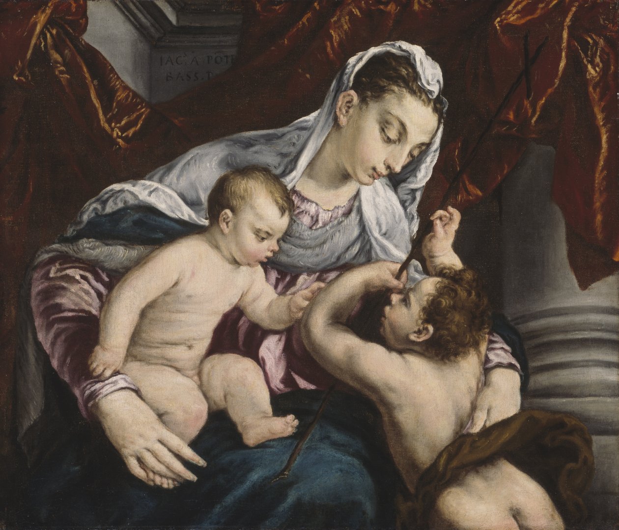 Virgen y Niño con el joven San Juan Bautista, 1560/65 de Jacopo Bassano