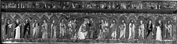 La Coronación de la Virgen Acompañada por una Serie de Santos, un frontal de altar de Jacopo Cambi