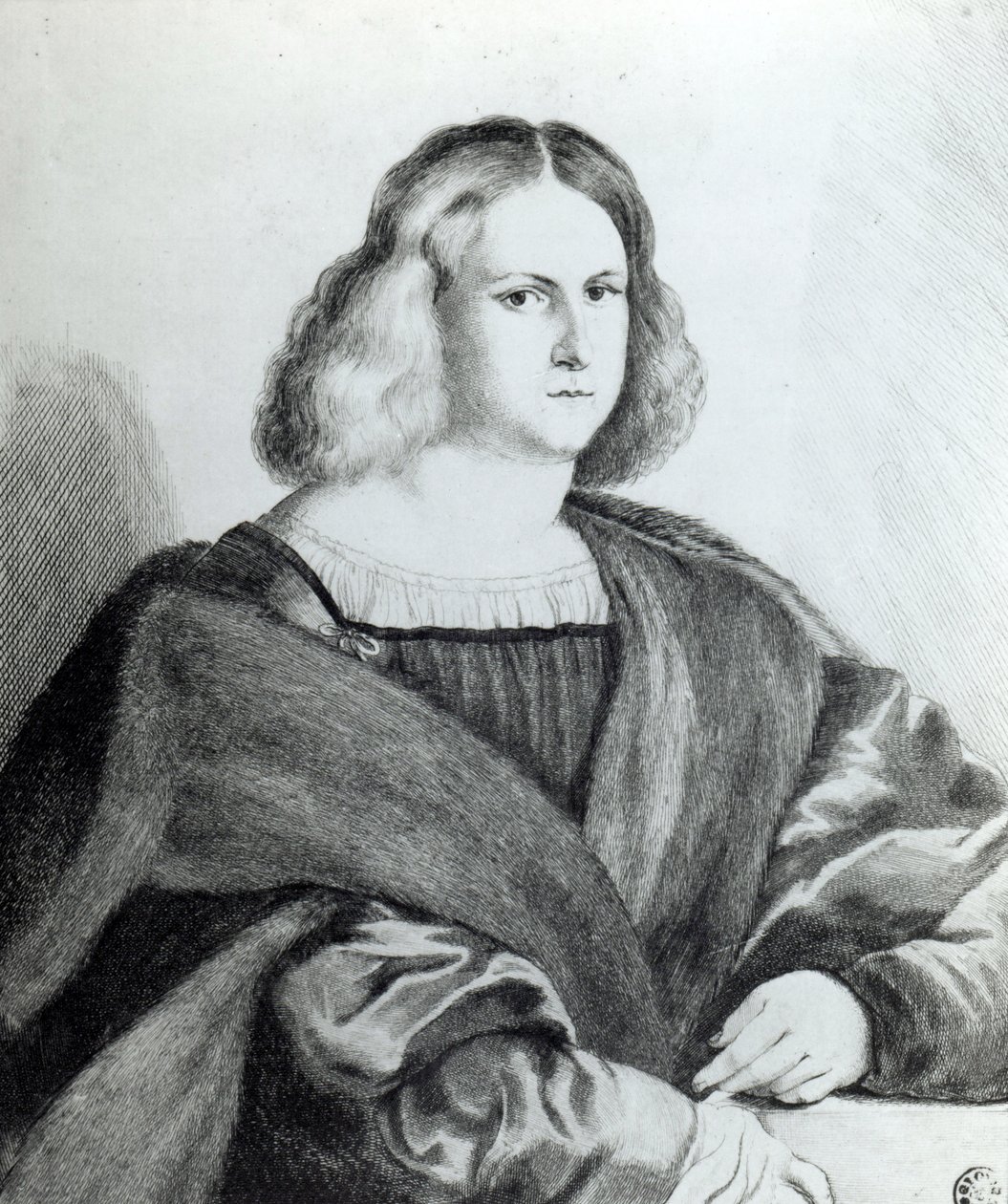 Retrato de un joven, grabado por Wenceslaus Hollar, 1650 de Jacopo Palma