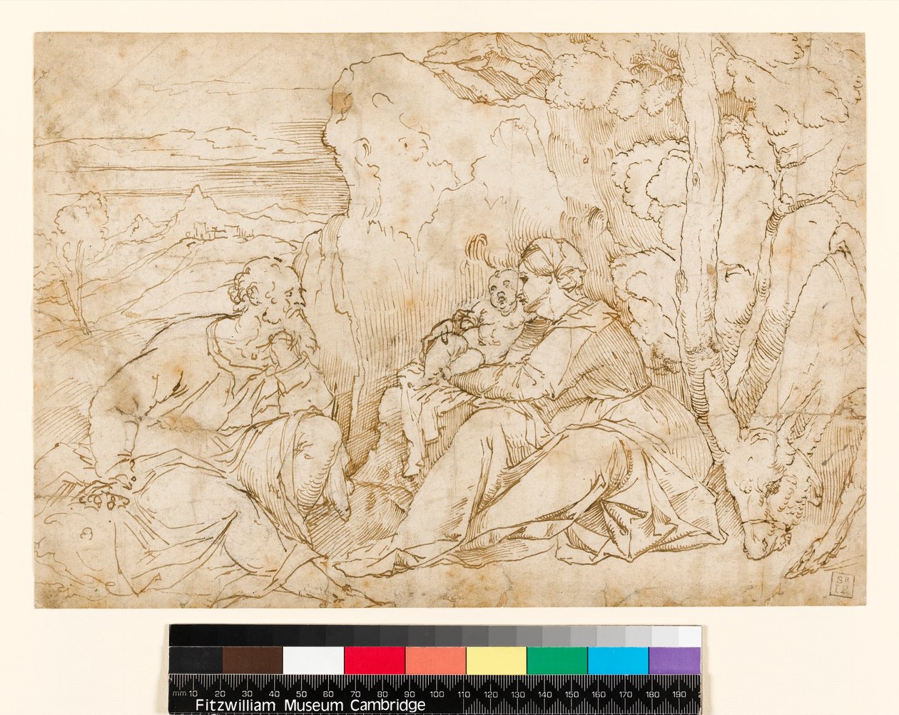 El descanso en la huida a Egipto, 1400-1499 de Jacopo Palma