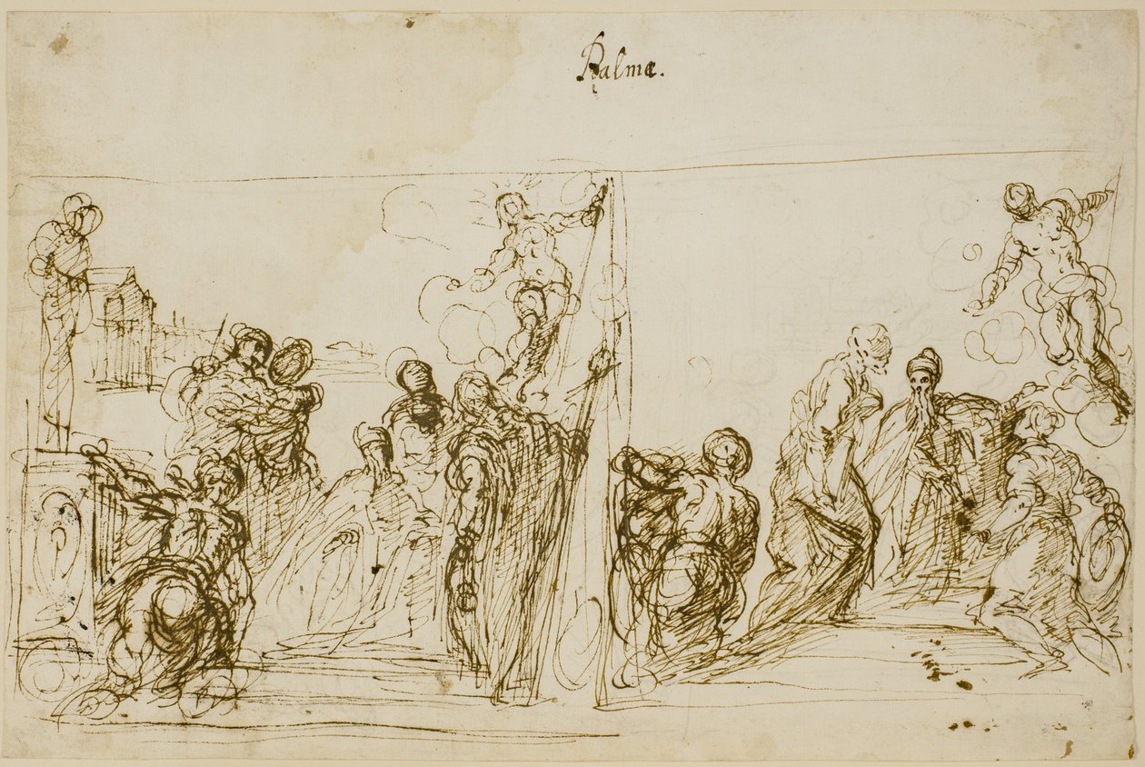 Dos bocetos de composición para la pintura votiva del Dogo Pasquale Cicogna, Sala del Pregadi, Palacio Ducal, Venecia de Jacopo Palma