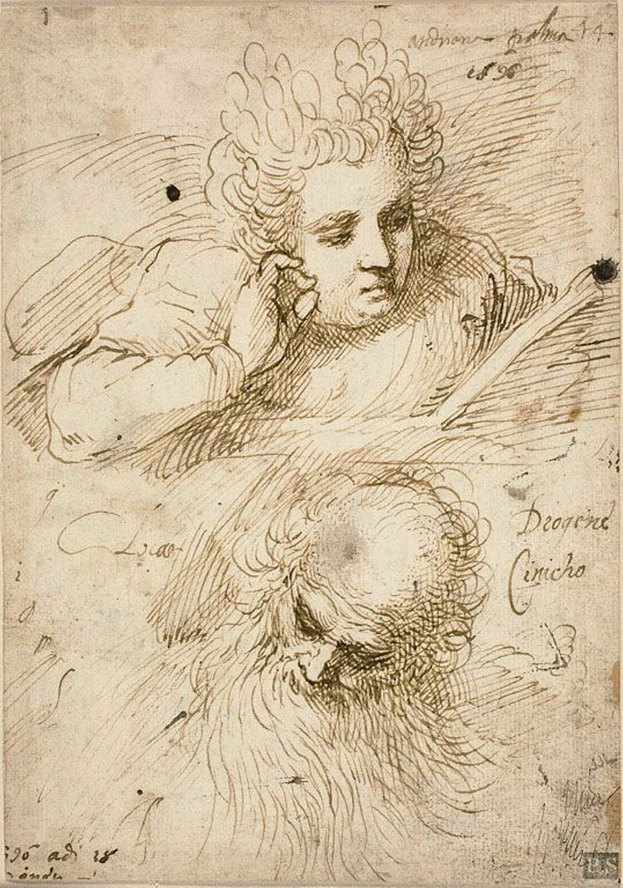 Andriana Palma y Diógenes el Cínico de Jacopo Palma il Giovane