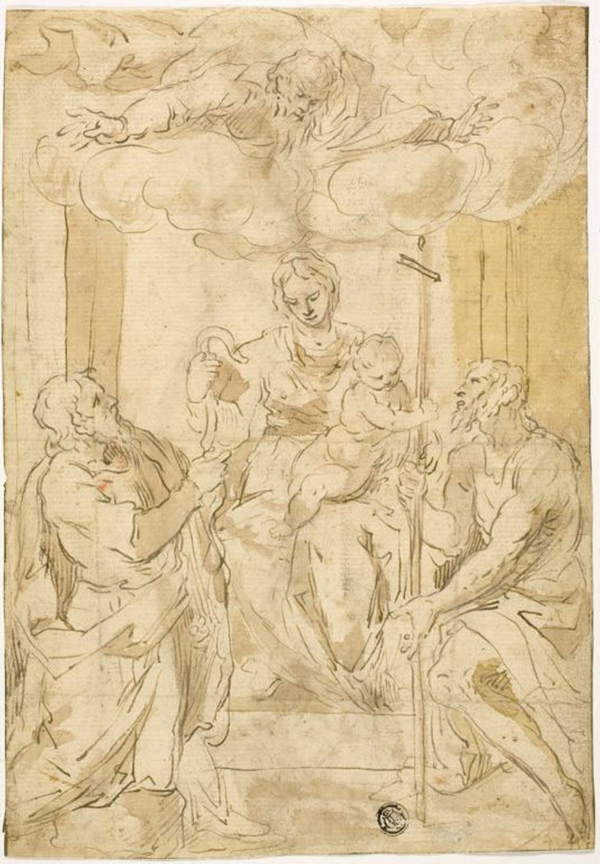 Virgen y Niño con los santos Tomás y Juan el Bautista (recto); Venus durmiente (verso) de Jacopo Palma il Giovane