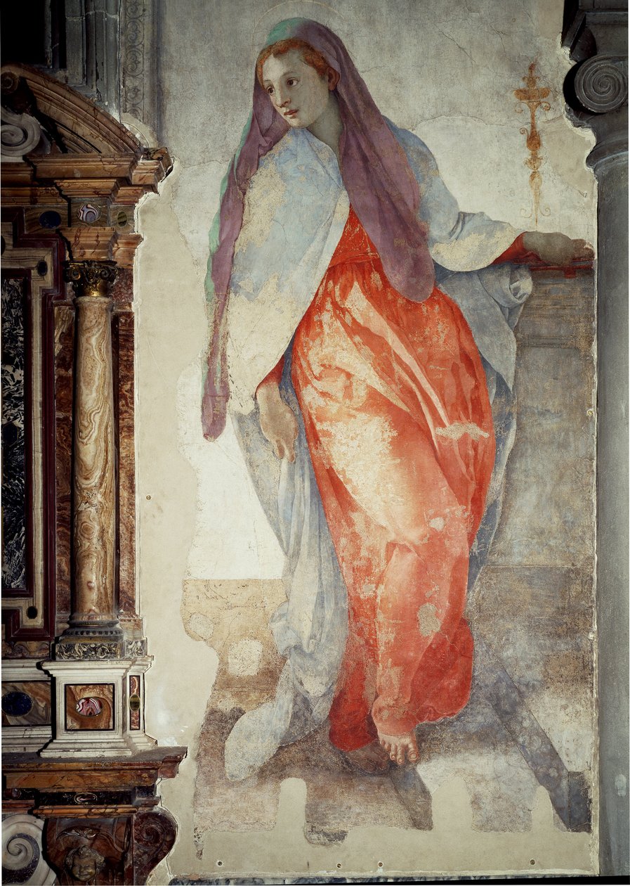 Anunciación (detalle) de Jacopo Pontormo