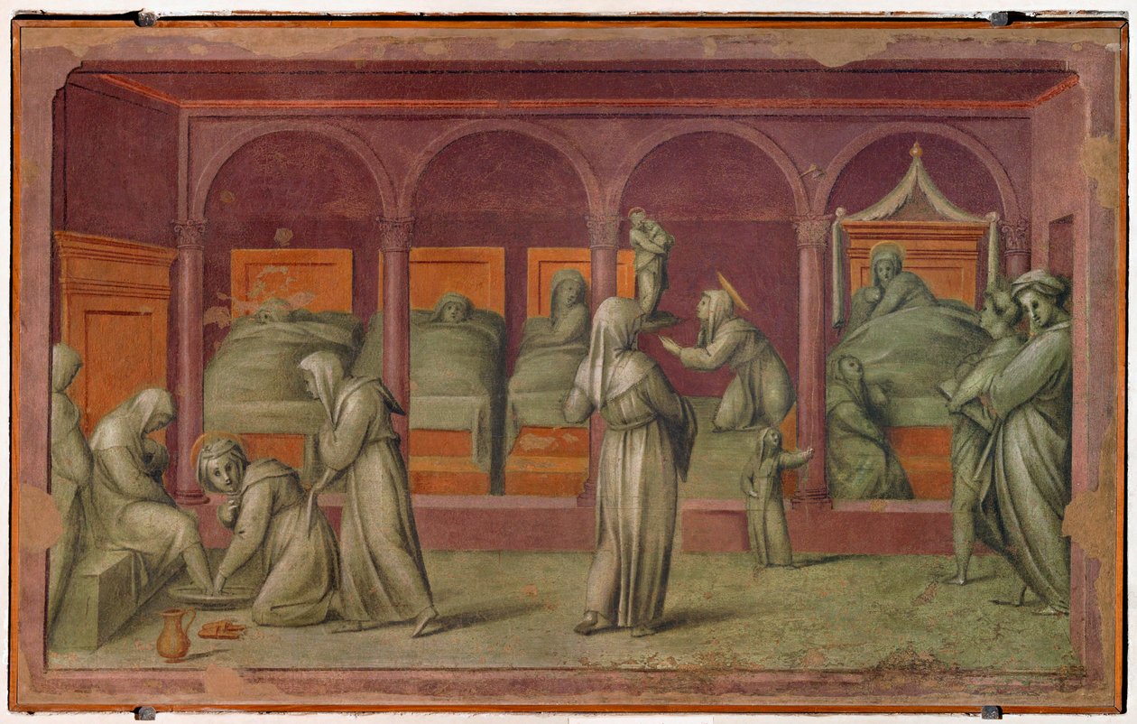 Sala de mujeres del hospital S. Matteo, Florencia (pintura mural) de Jacopo Pontormo
