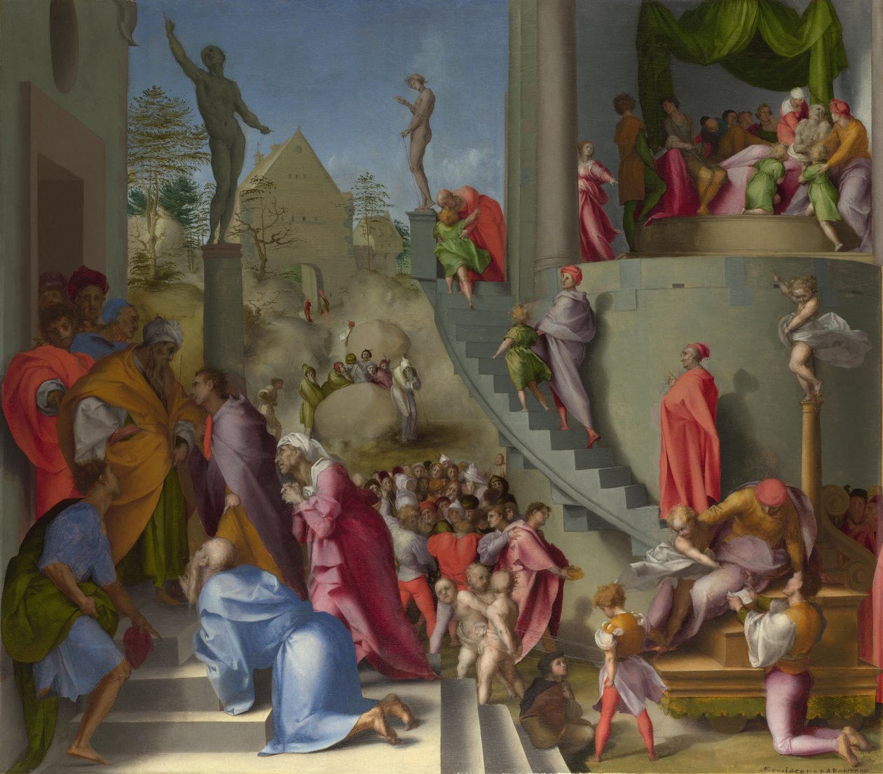 José con Jacob en Egipto de Escenas de la historia de José, ca 1515 de Jacopo Pontormo