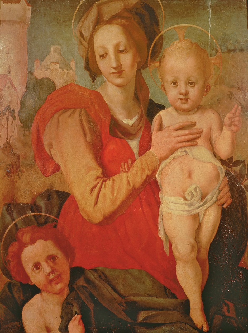 Madonna y el Niño con el Infante San Juan Bautista de Jacopo Pontormo