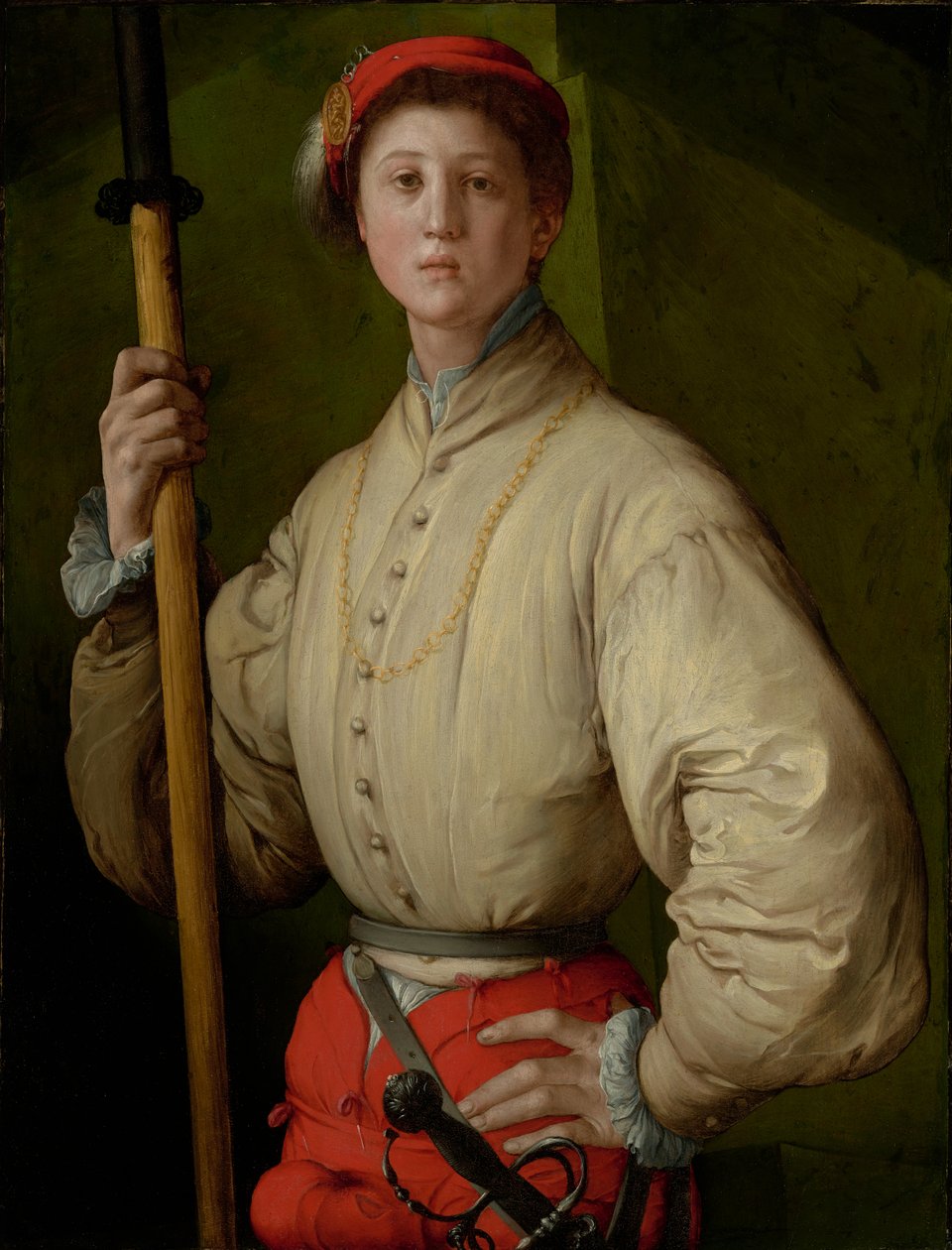 Retrato de un alabardero (¿Francesco Guardi) de Jacopo Pontormo