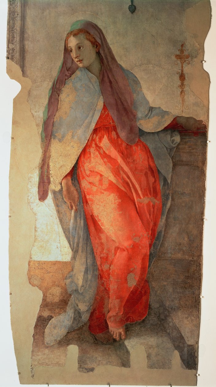 La Anunciación (detalle) de Jacopo Pontormo