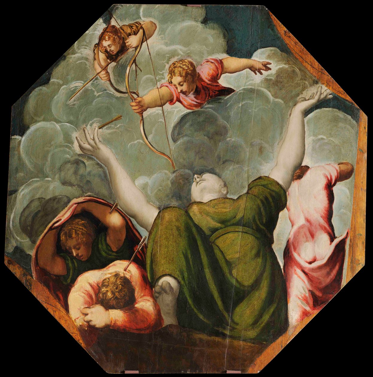 Apolo y Diana Castigando a Níobe Matando a sus Hijos, ca 1541 de Jacopo Robusti Tintoretto