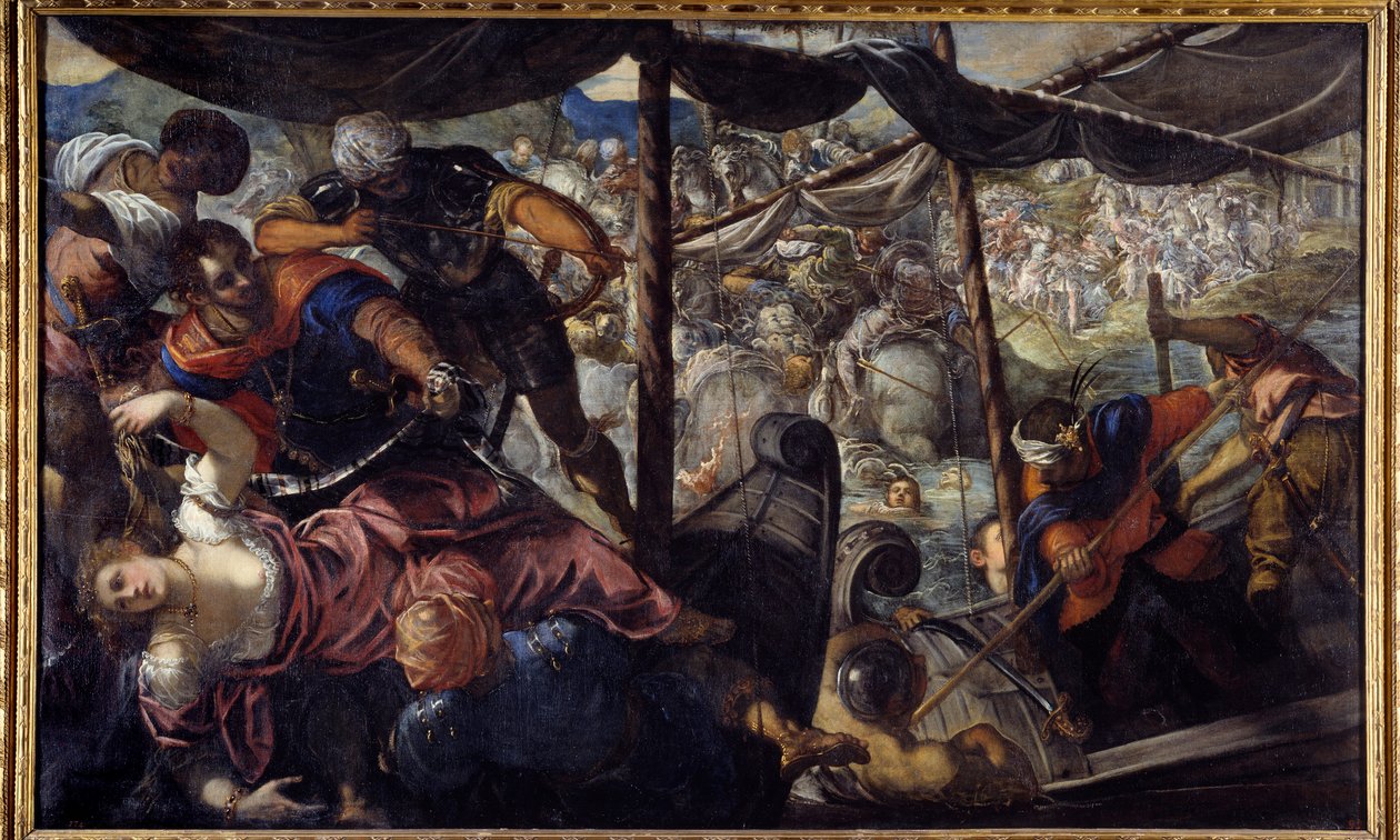 Batalla entre turcos y cristianos de Jacopo Robusti Tintoretto