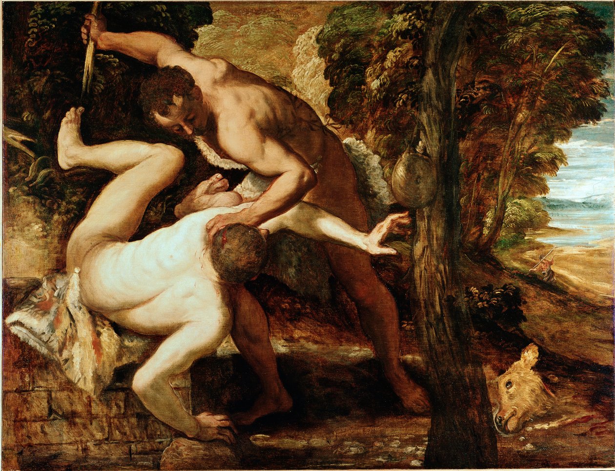 Caín matando a Abel de Jacopo Robusti Tintoretto