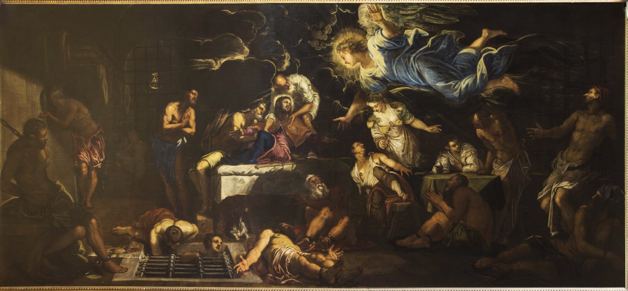 San Roque en prisión visitado por un ángel, 1567 de Jacopo Robusti Tintoretto
