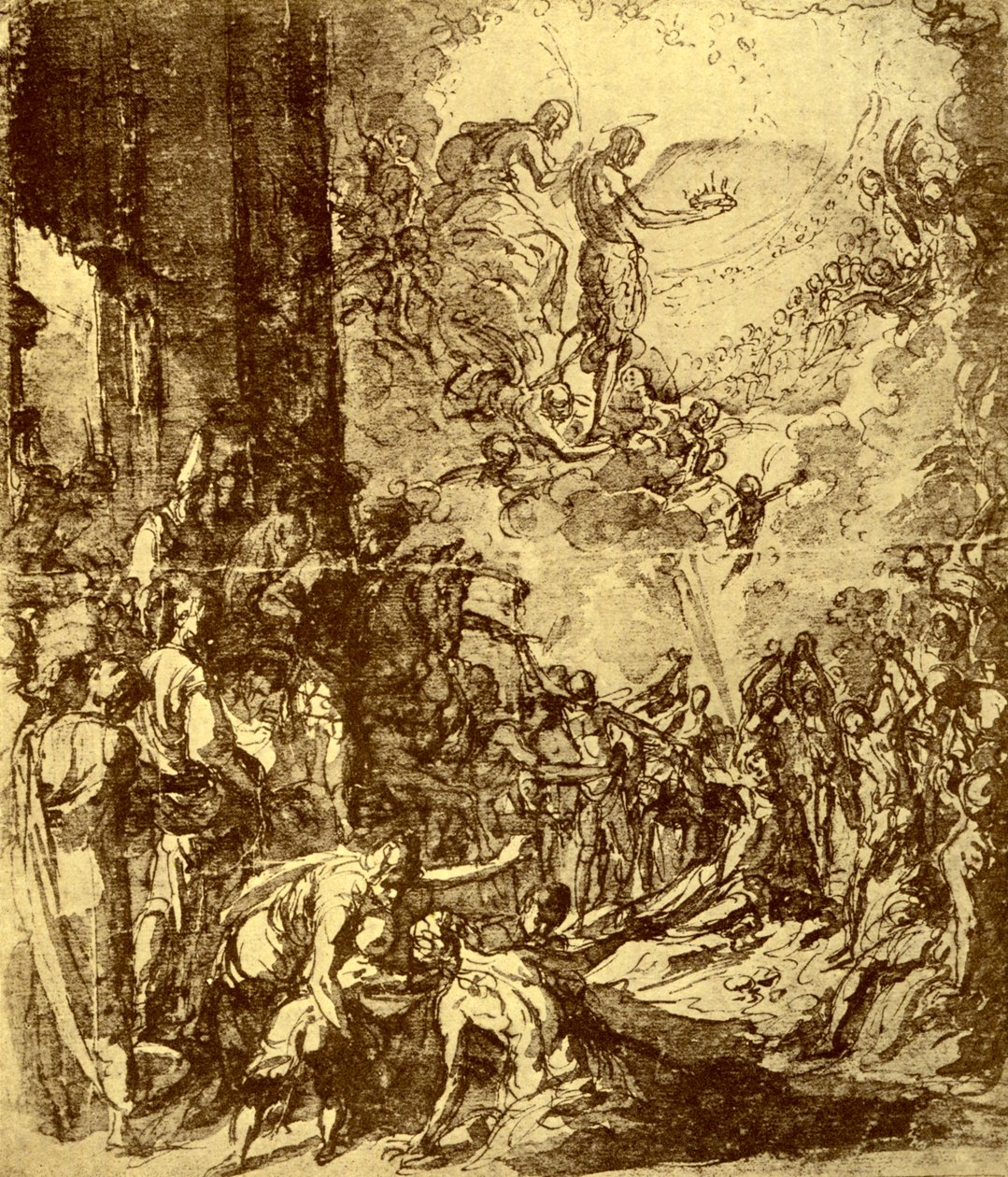 Estudio para el Martirio de San Esteban de Jacopo Robusti Tintoretto