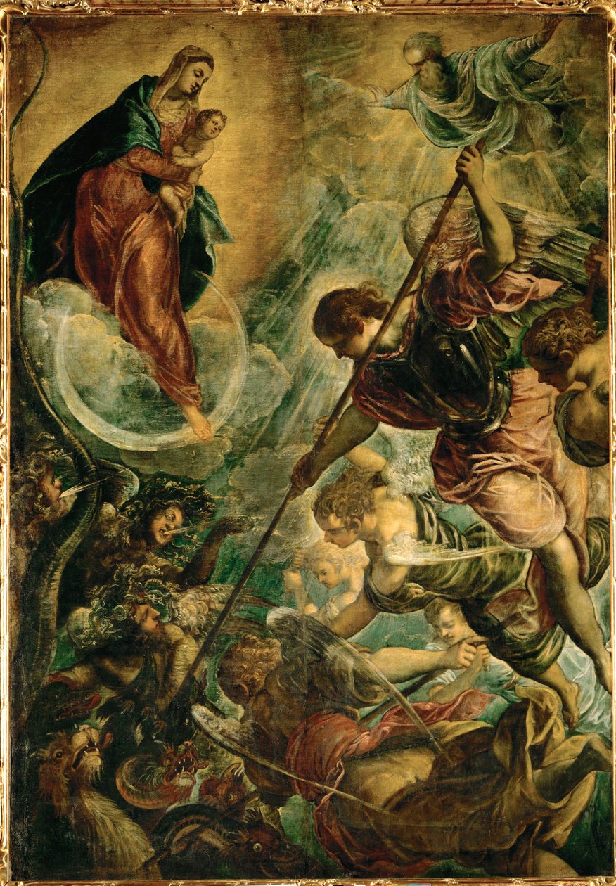 El Arcángel Miguel lucha contra Satán de Jacopo Robusti Tintoretto