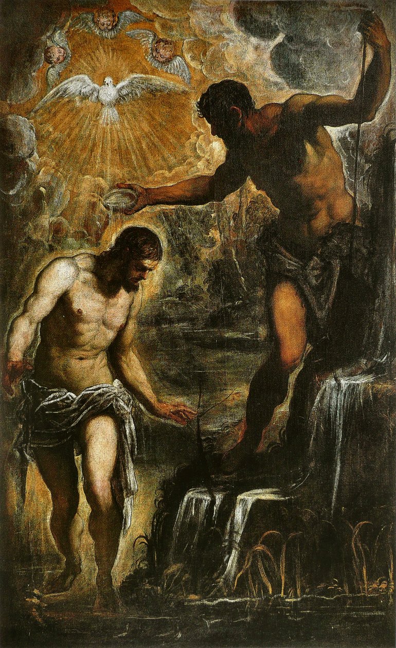 El Bautismo de Cristo, c.1589 de Jacopo Robusti Tintoretto