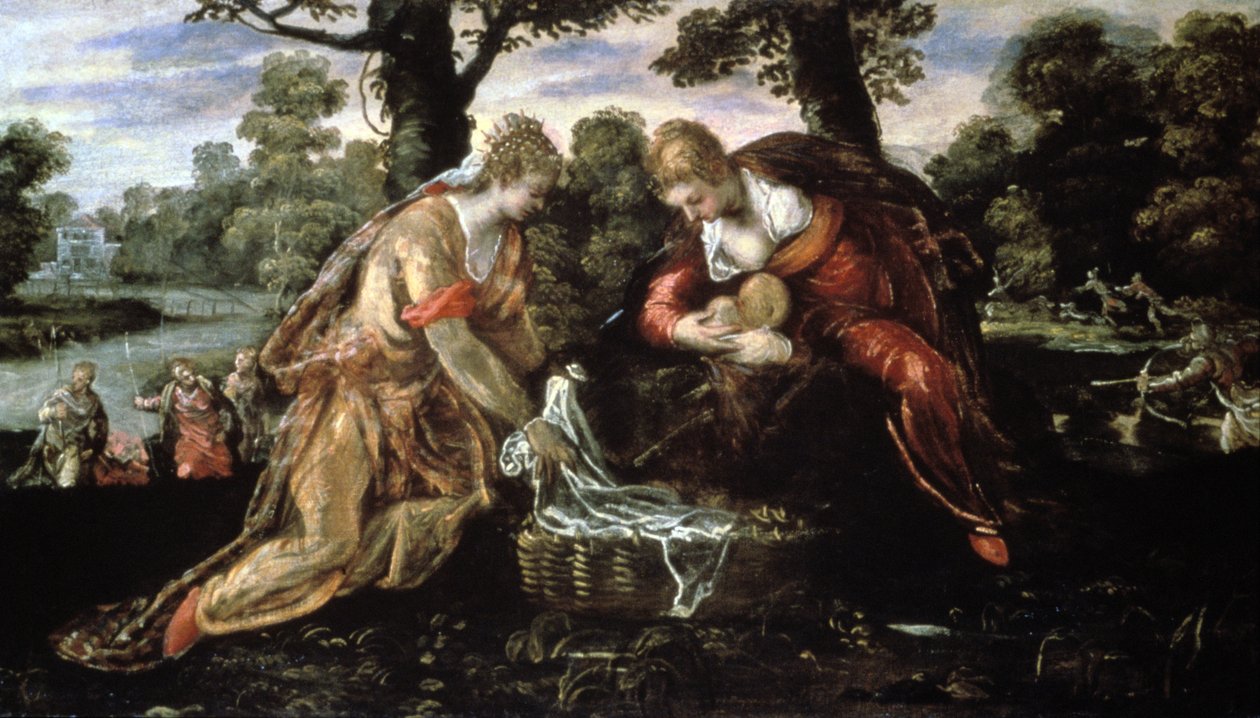 El hallazgo de Moisés, siglo XVI de Jacopo Robusti Tintoretto