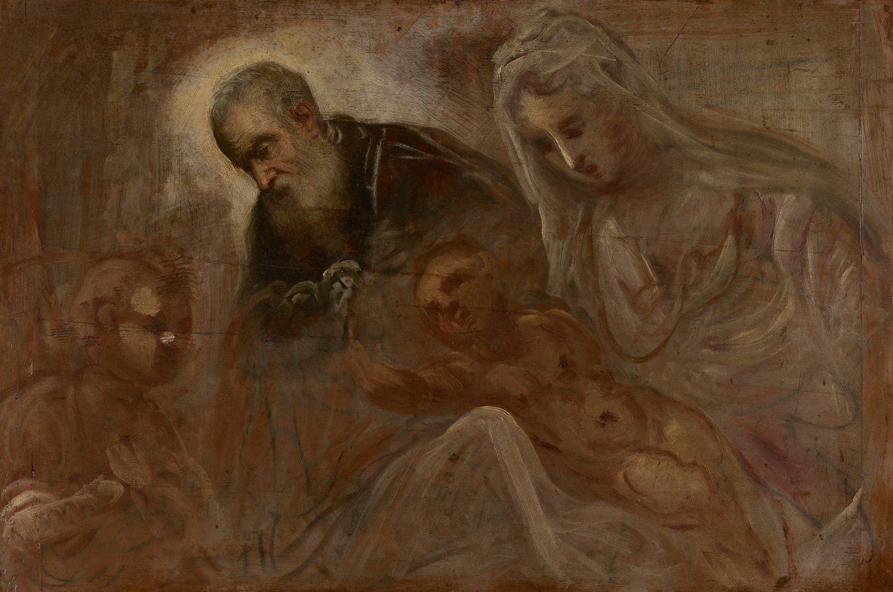 La Sagrada Familia con el Joven San Juan Bautista, 1547 de Jacopo Robusti Tintoretto