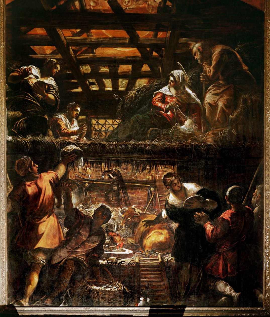 La Natividad y la adoración de los pastores (óleo sobre lienzo) de Jacopo Robusti Tintoretto