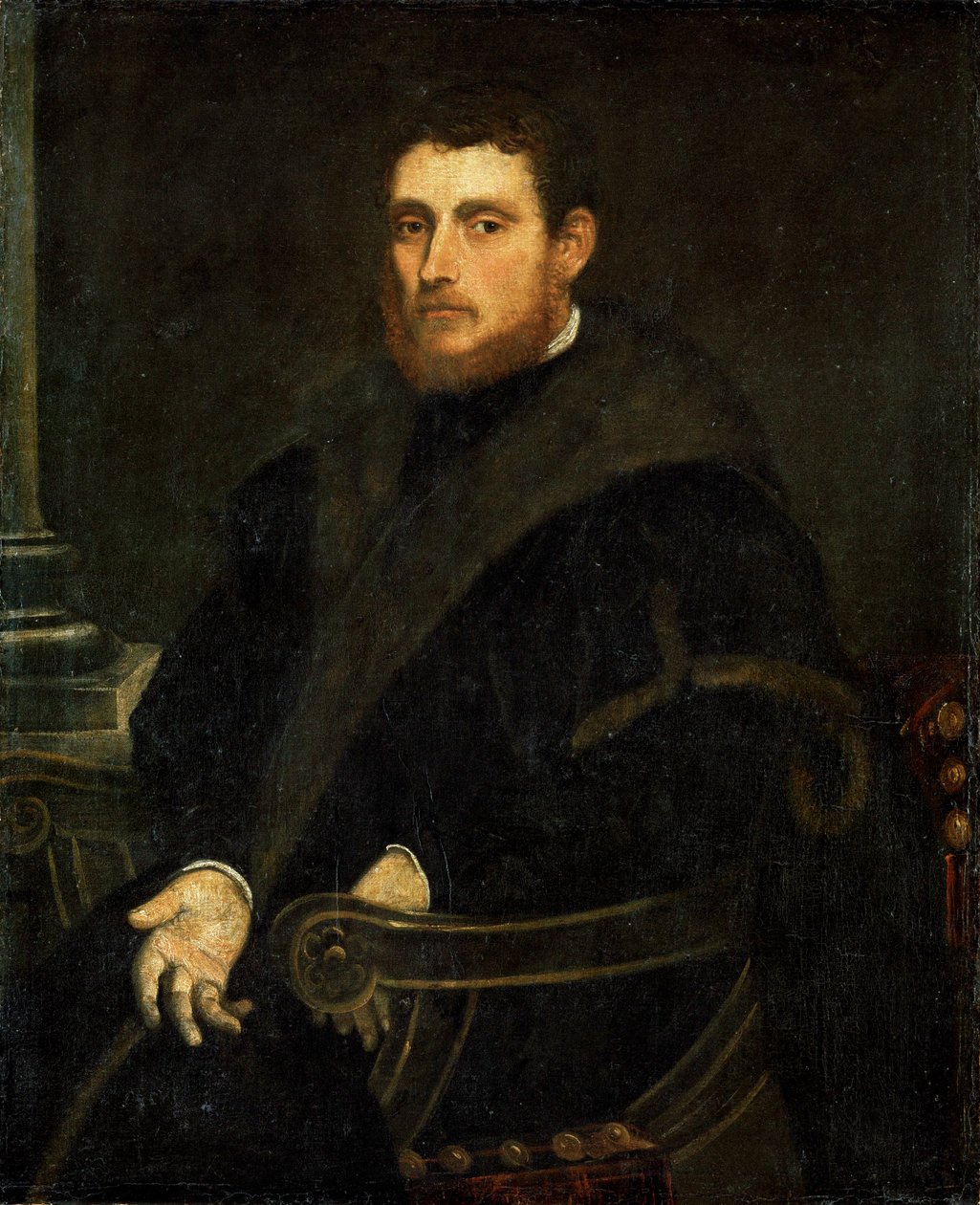 Joven con barba pelirroja en un sillón (óleo sobre lienzo) de Jacopo Robusti Tintoretto