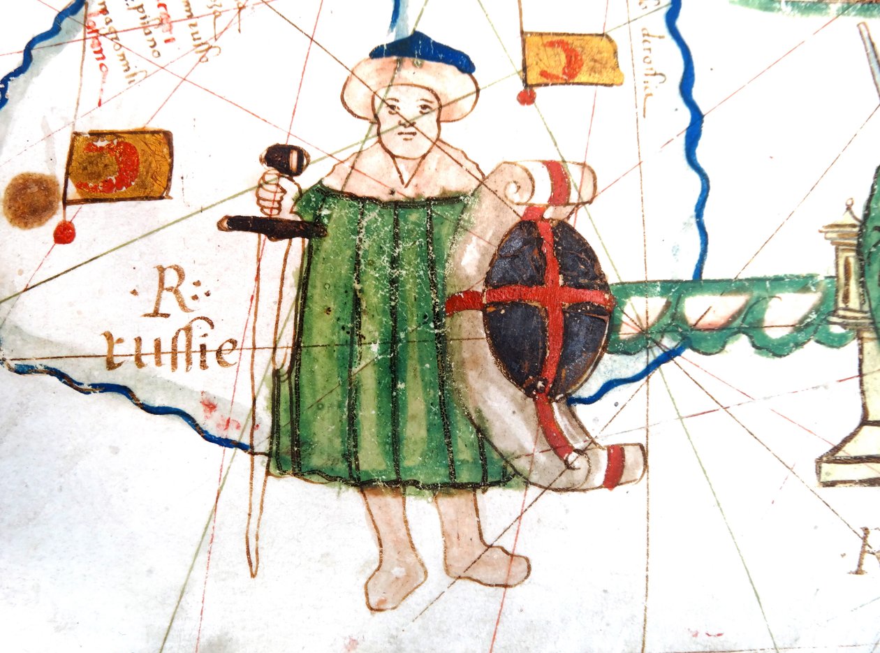 (detalle) de Turquía de un mapa renacentista de Europa, Jacopo Russo (después), 1528 de Jacopo Russo