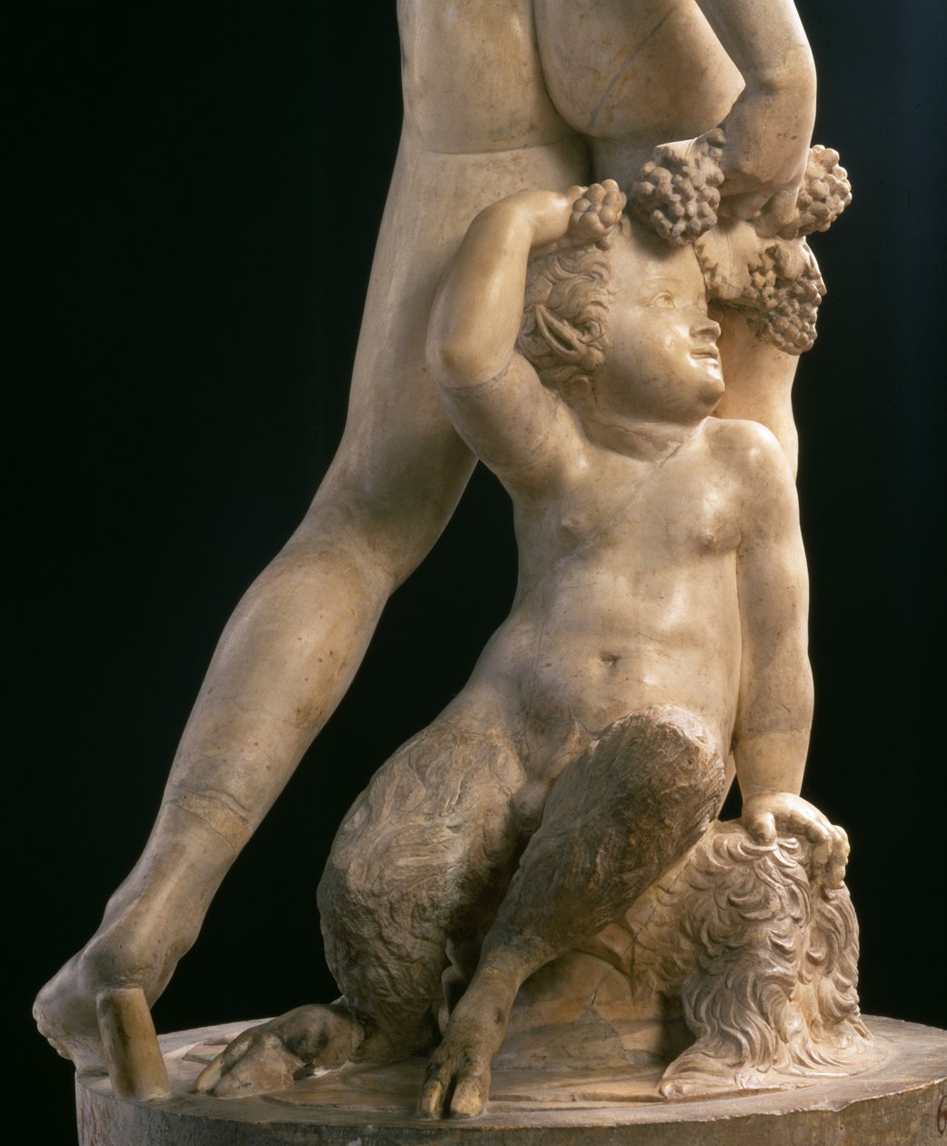 Baco, detalle de la mitad inferior, escultura de Jacopo Sansovino (1486-1570) de Jacopo Sansovino