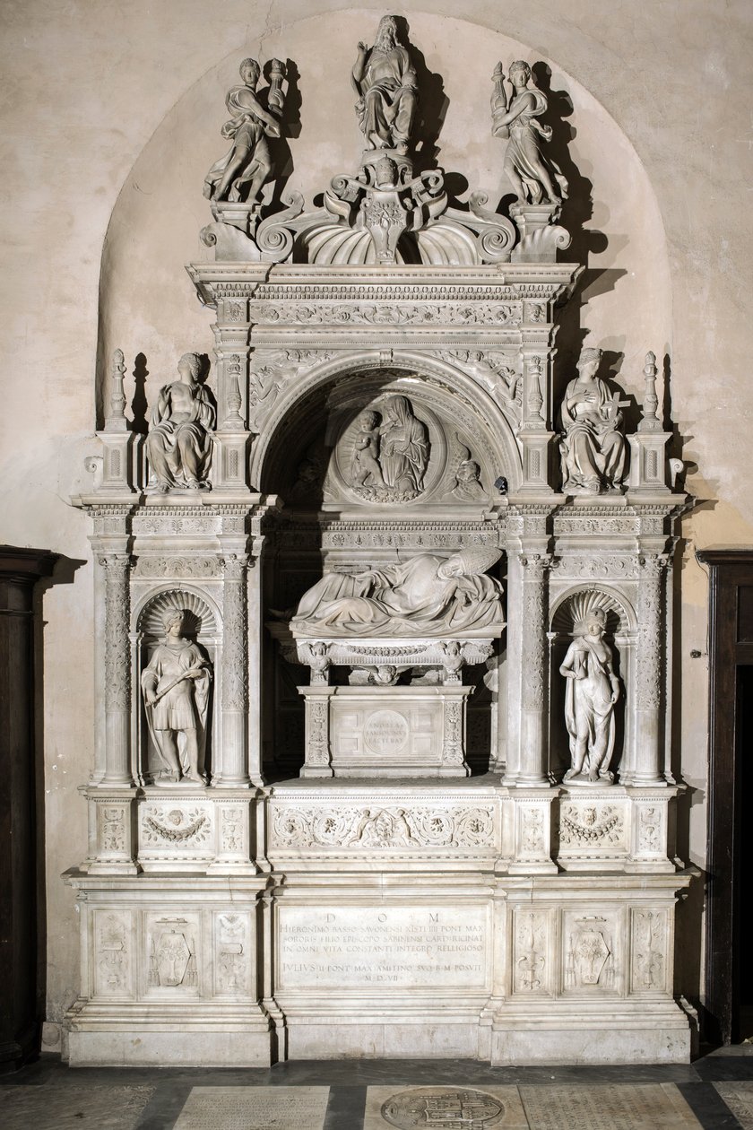 Monumento funerario en homenaje al Cardenal Girolamo Basso Della Rovere (escultura de mármol) de Jacopo Sansovino