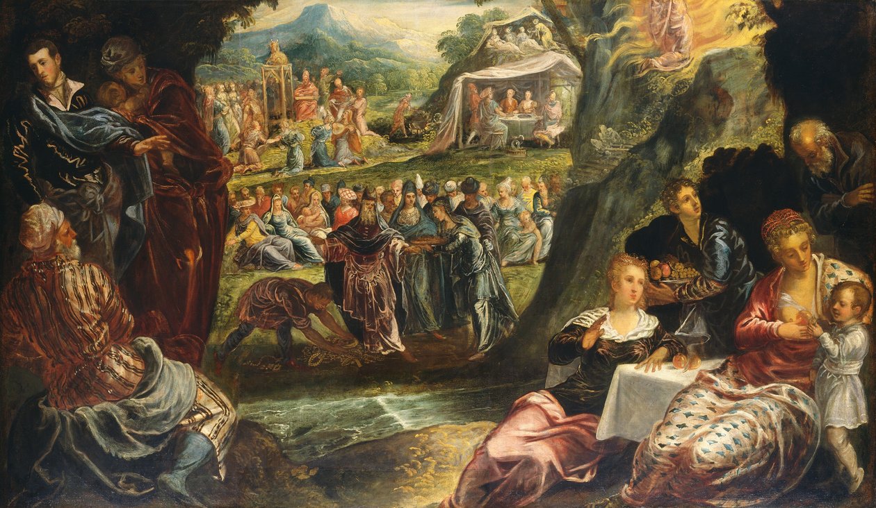La adoración del becerro de oro de Jacopo Tintoretto