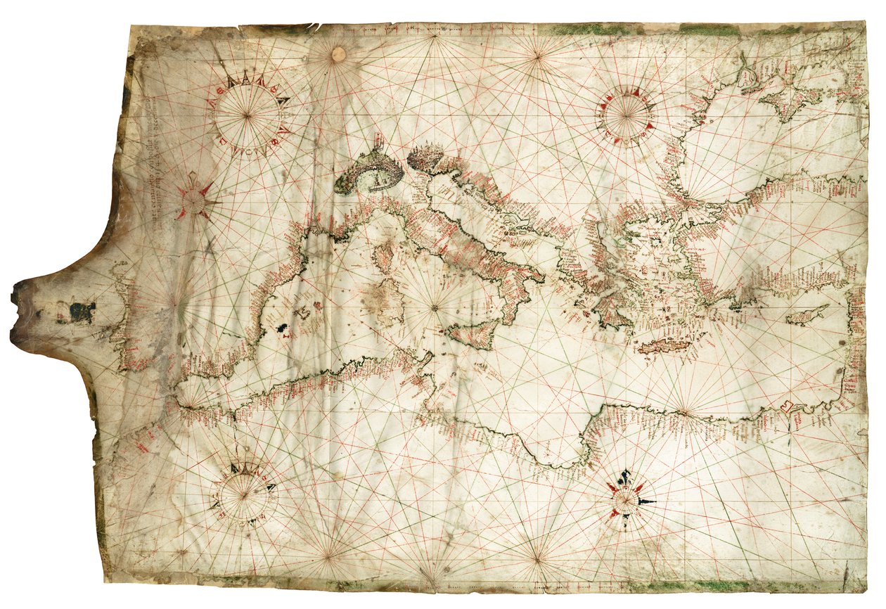 Mediterráneo y Mar Negro 1546 de Jacopo Vesconte Maggiolo