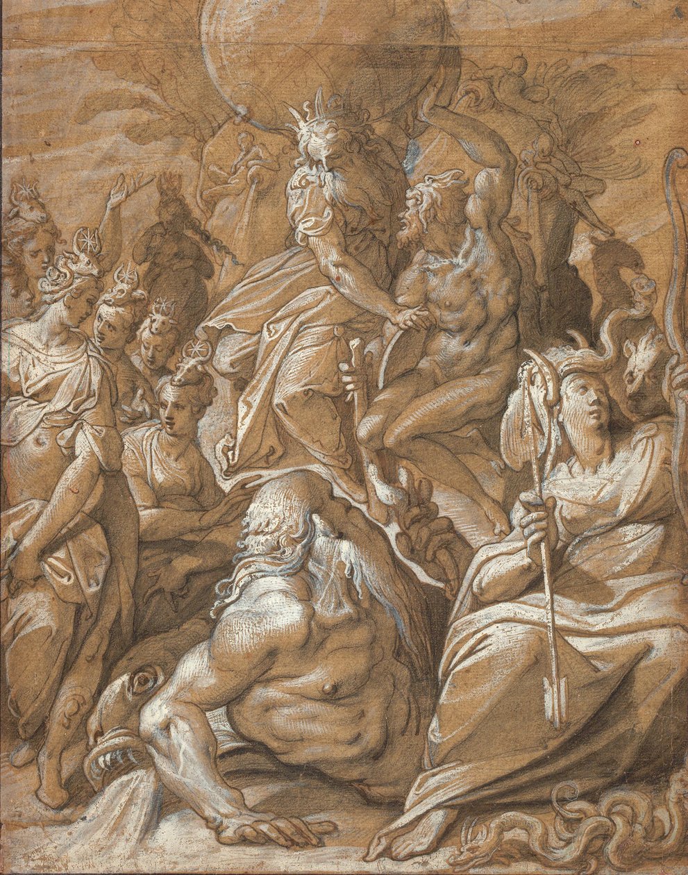 Atlas y Hércules de Jacopo Zucchi